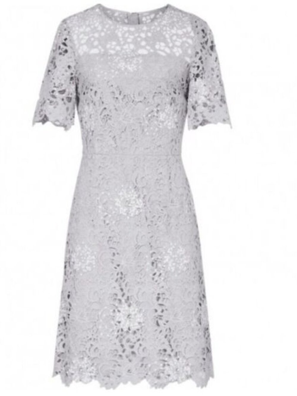 Reiss Size US 4 Light Sage Green Sheath Dress - Lace with Sequins